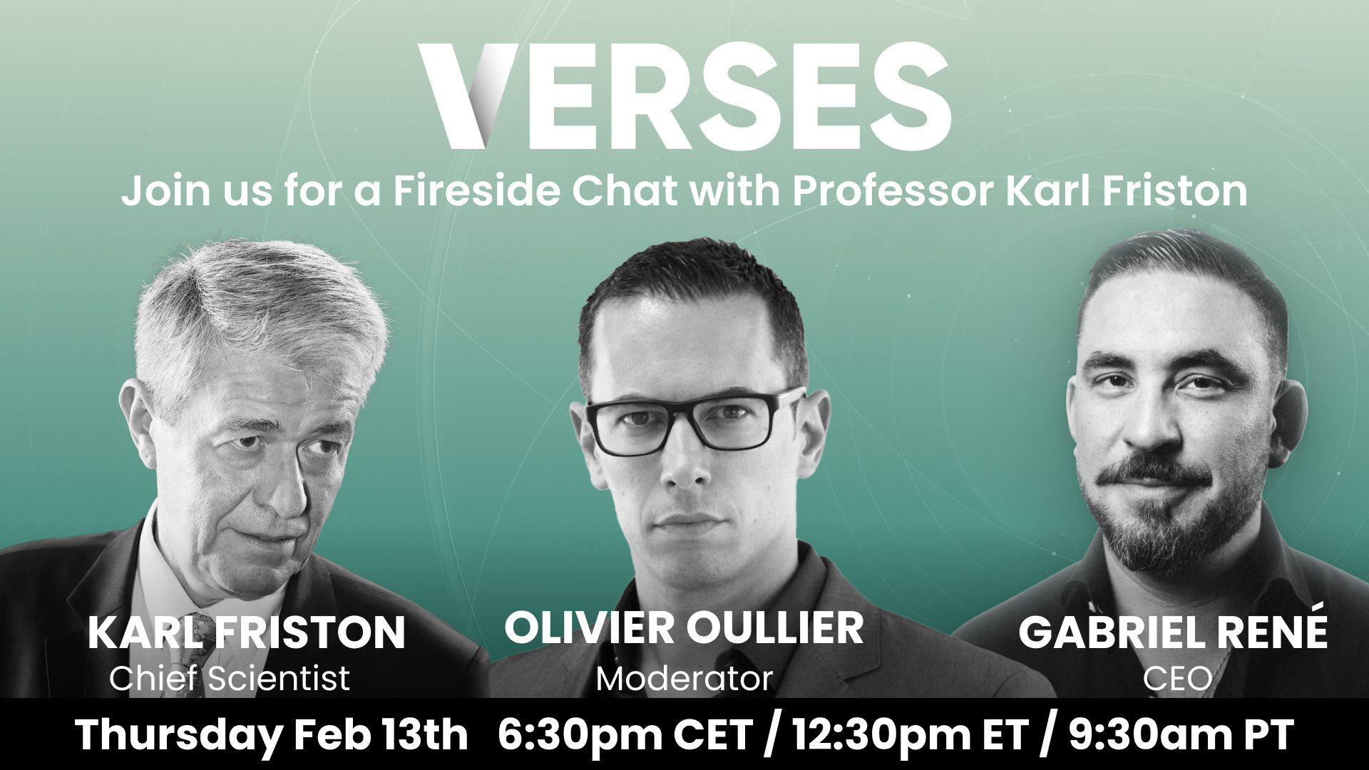 VERSES® Announces Fireside Chat with Chief Scientist Professor Karl Friston