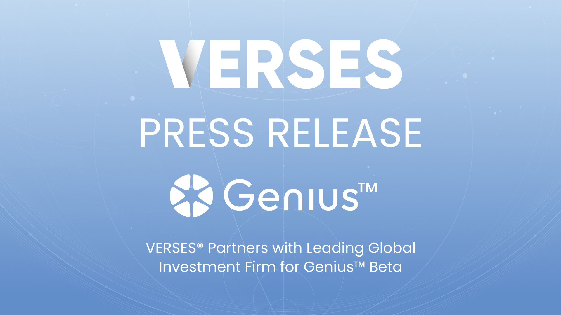 VERSES® Partners with Leading Global Investment Firm for Genius™ Beta