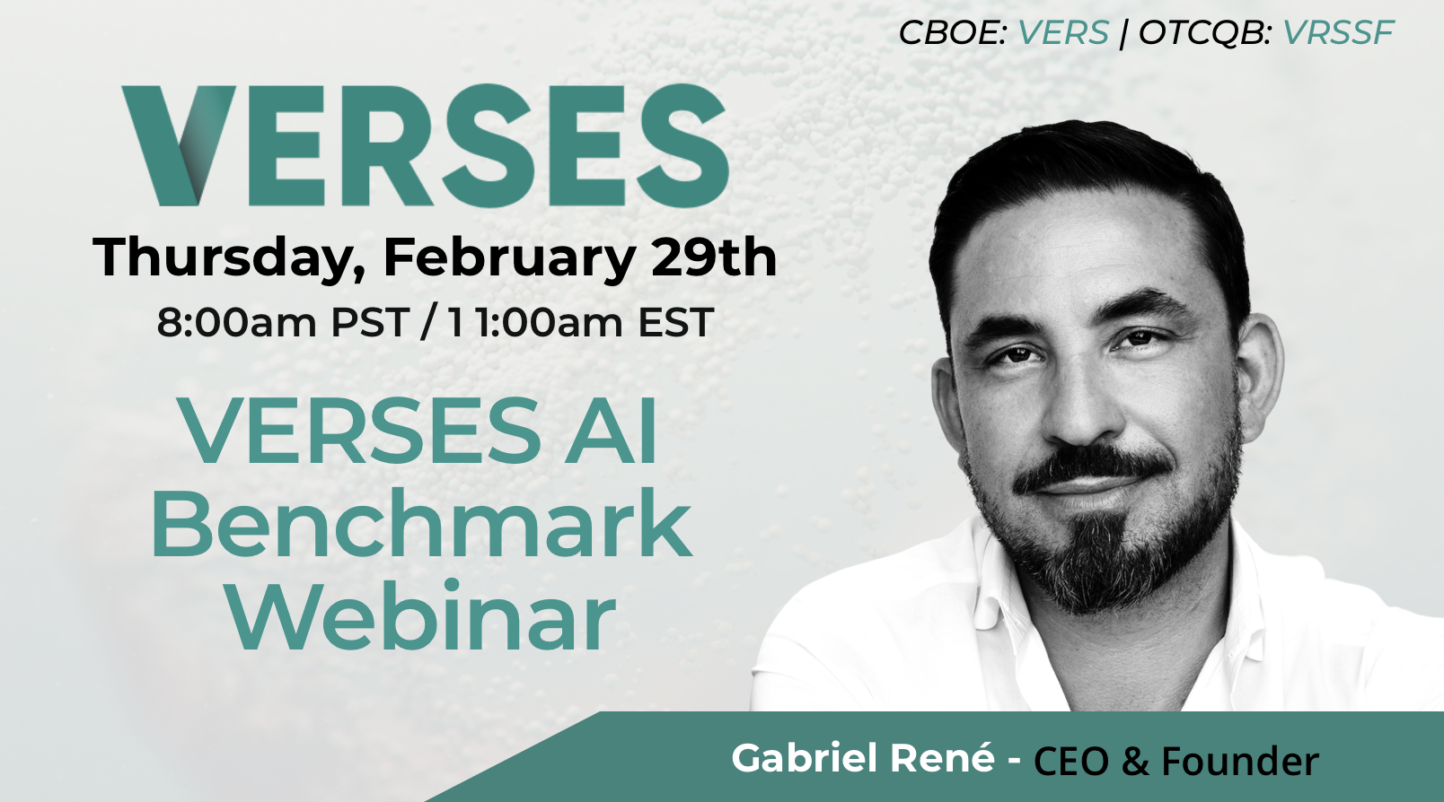 VERSES AI, Webinar Announcement: An Overview of AI Benchmarking